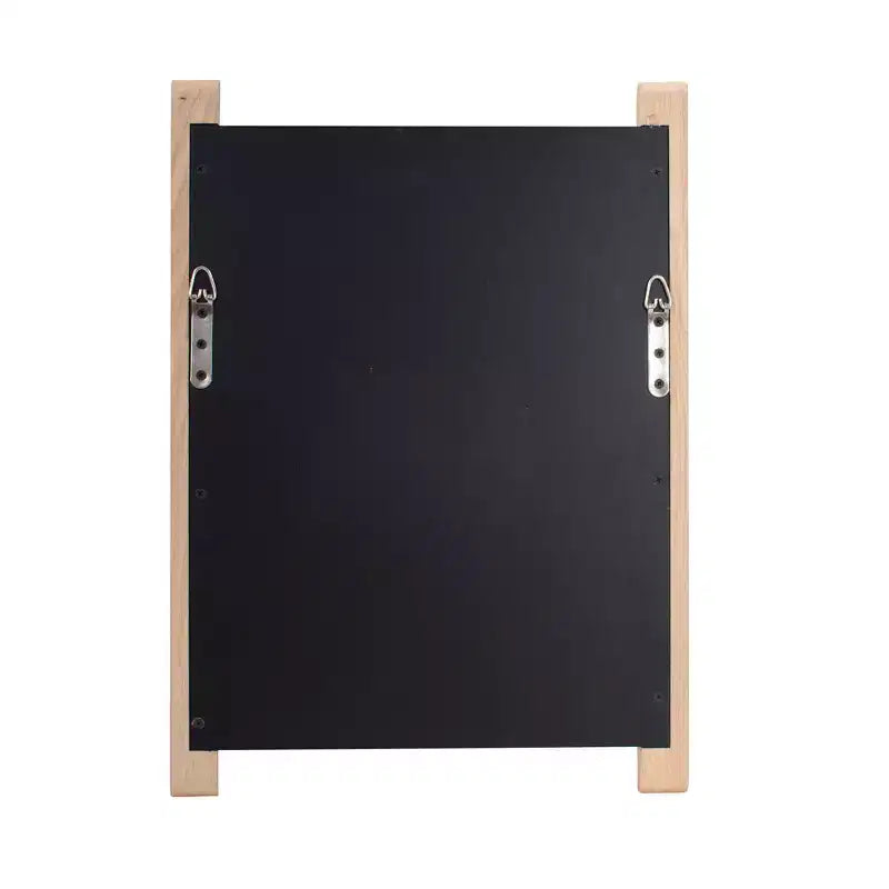 Miroir de courtoisie rectangulaire encadré en bois naturel 22"x16"
