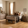 Lit plateforme de rangement pleine grandeur avec paniers