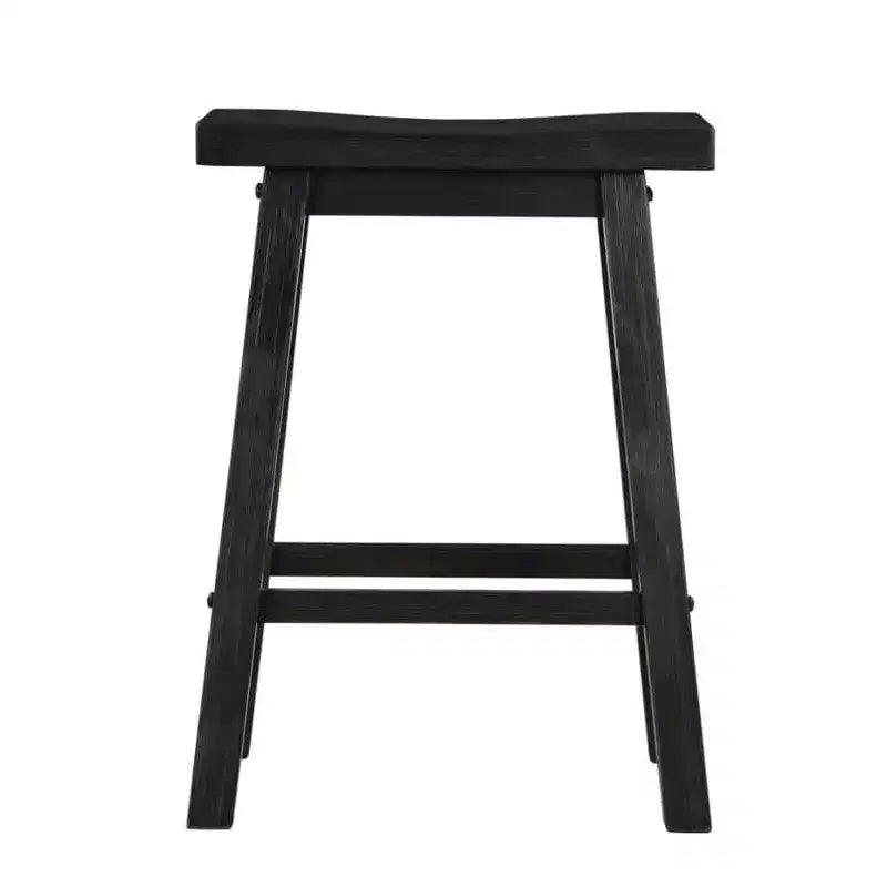 Tabouret de bar sans dossier, hauteur comptoir, finition noir charbon