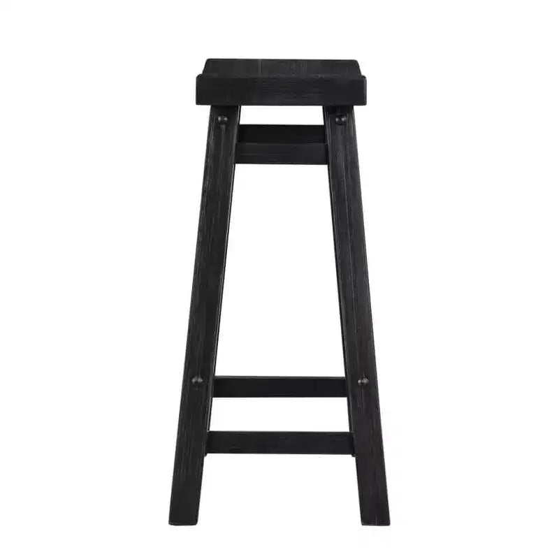 Tabouret de bar sans dossier, hauteur comptoir, finition noir charbon