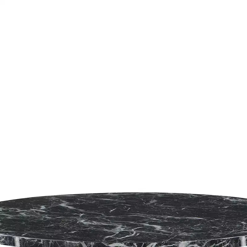 Table à manger ronde avec finition en pierre reconstituée, pour 4 personnes