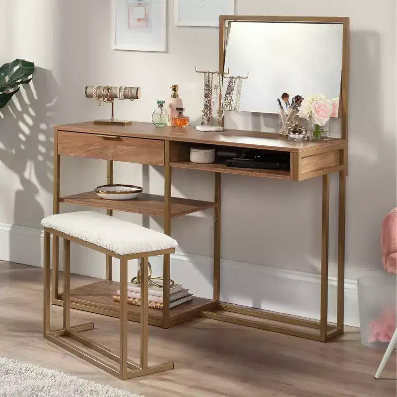 Coiffeuse Lux, finition mangue Sindoori