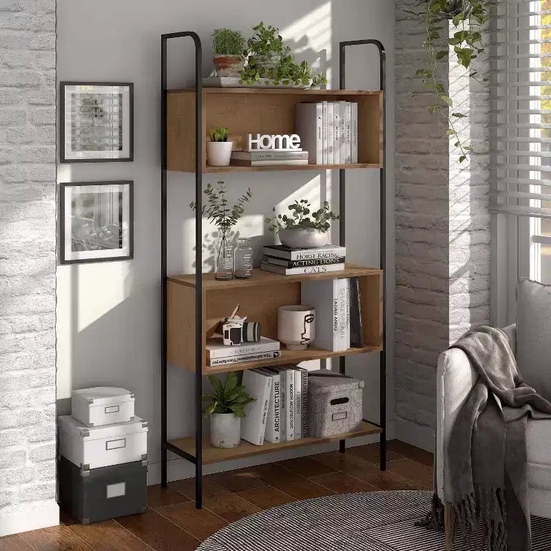 Étagère de 169,5 cm à 5 tablettes, chêne vieilli