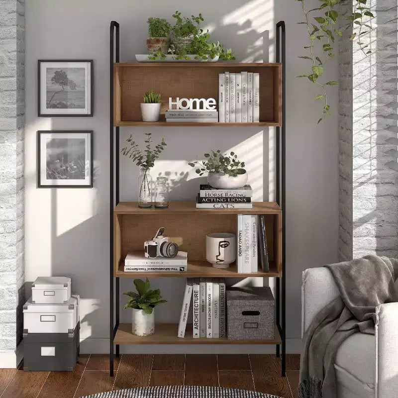 Étagère de 169,5 cm à 5 tablettes, chêne vieilli
