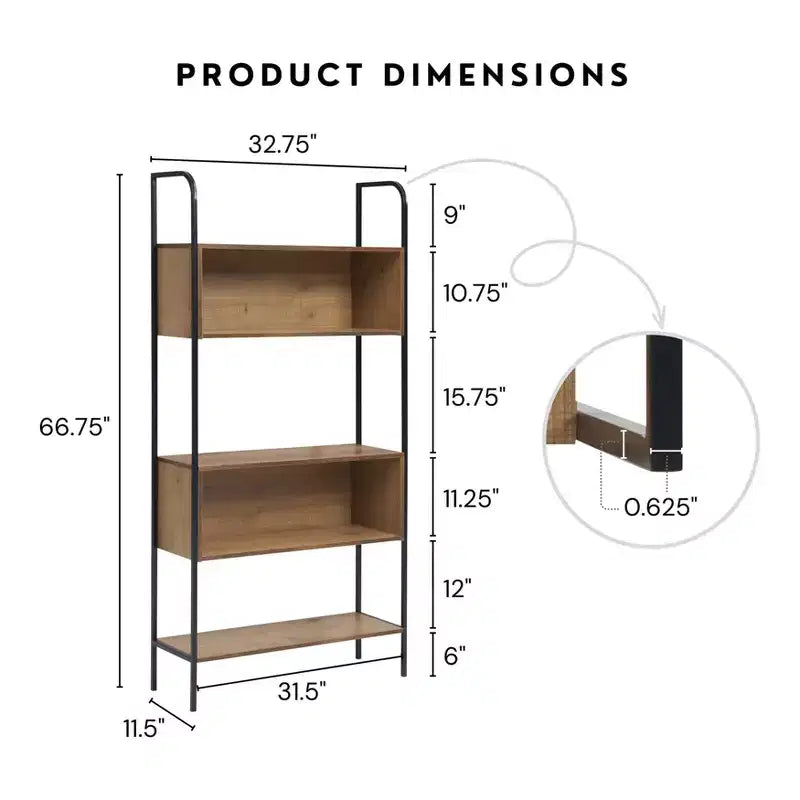 Étagère de 169,5 cm à 5 tablettes, chêne vieilli