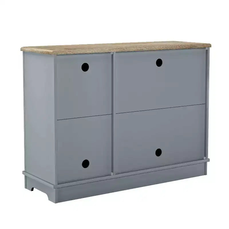 Buffet vaisselier vintage 45" avec rangement, gris