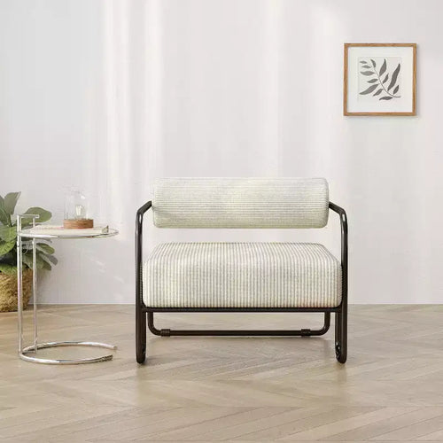 Fauteuil d'appoint moderne en fer de 68,5 cm, fauteuil confortable pour le salon et la chambre