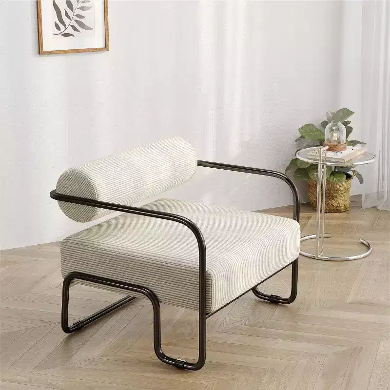 Fauteuil d'appoint moderne en fer de 68,5 cm, fauteuil confortable pour le salon et la chambre