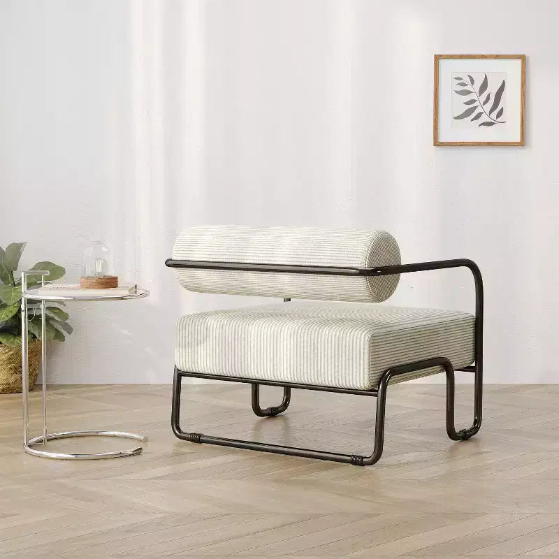 Fauteuil d'appoint moderne en fer de 68,5 cm, fauteuil confortable pour le salon et la chambre