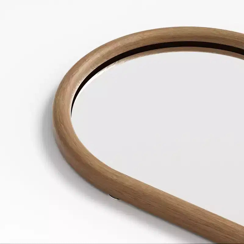 Miroir pleine longueur à cadre en bois, dessus arqué, inclinable