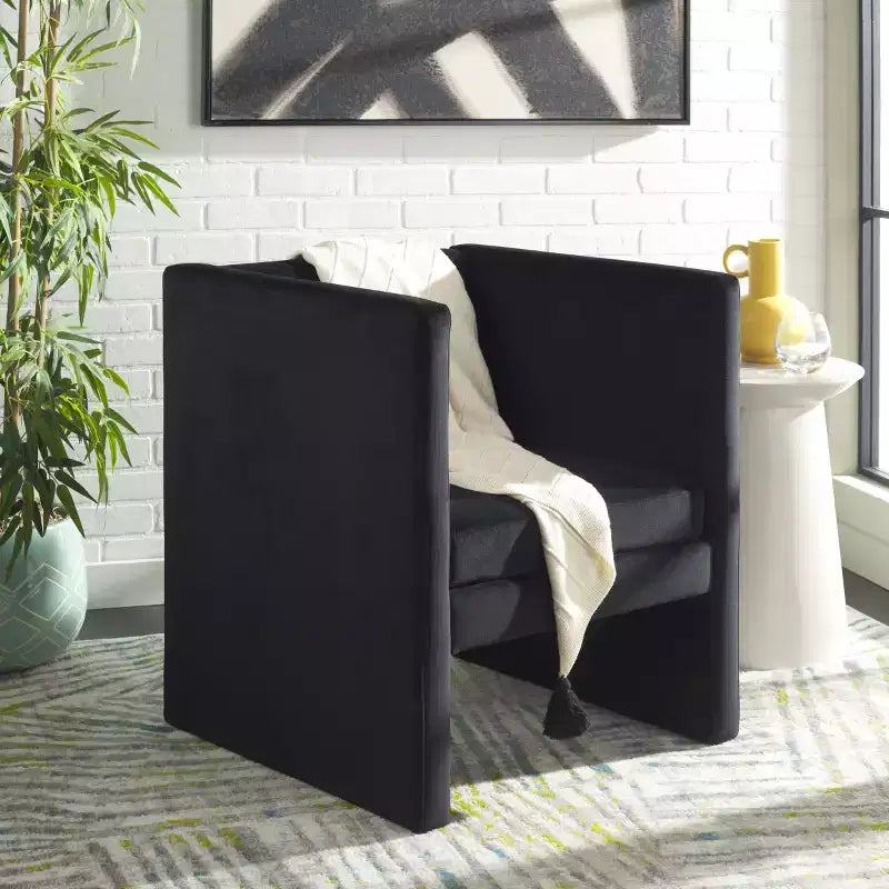 Fauteuil d'appoint en velours avec coussin amovible, vert olive