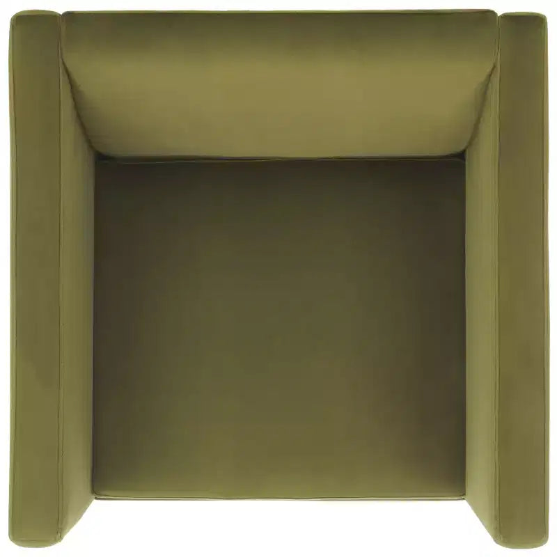 Fauteuil d'appoint en velours avec coussin amovible, vert olive