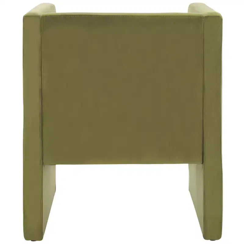 Fauteuil d'appoint en velours avec coussin amovible, vert olive