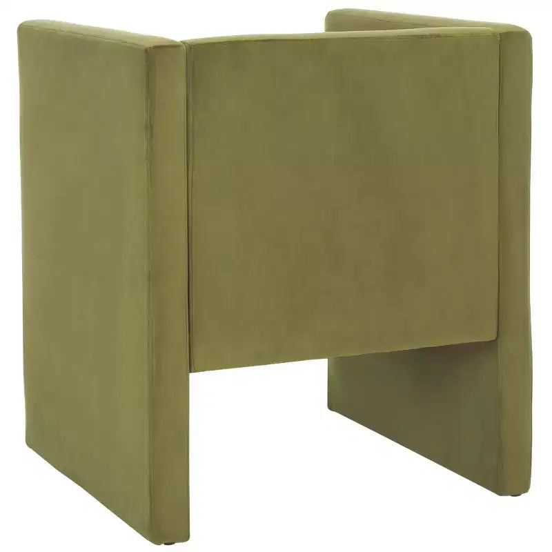 Fauteuil d'appoint en velours avec coussin amovible, vert olive