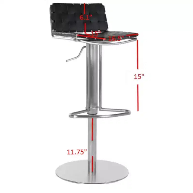 Tabouret de bar pivotant à vérin à gaz, noir
