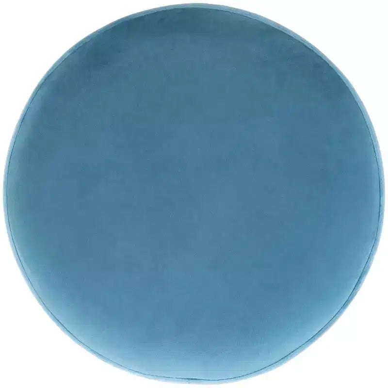 Pouf rond en velours, Vert d'eau/Doré