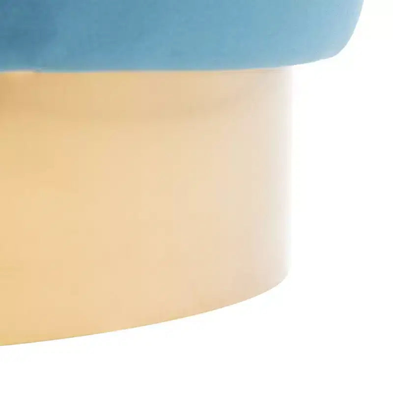 Pouf rond en velours, Vert d'eau/Doré