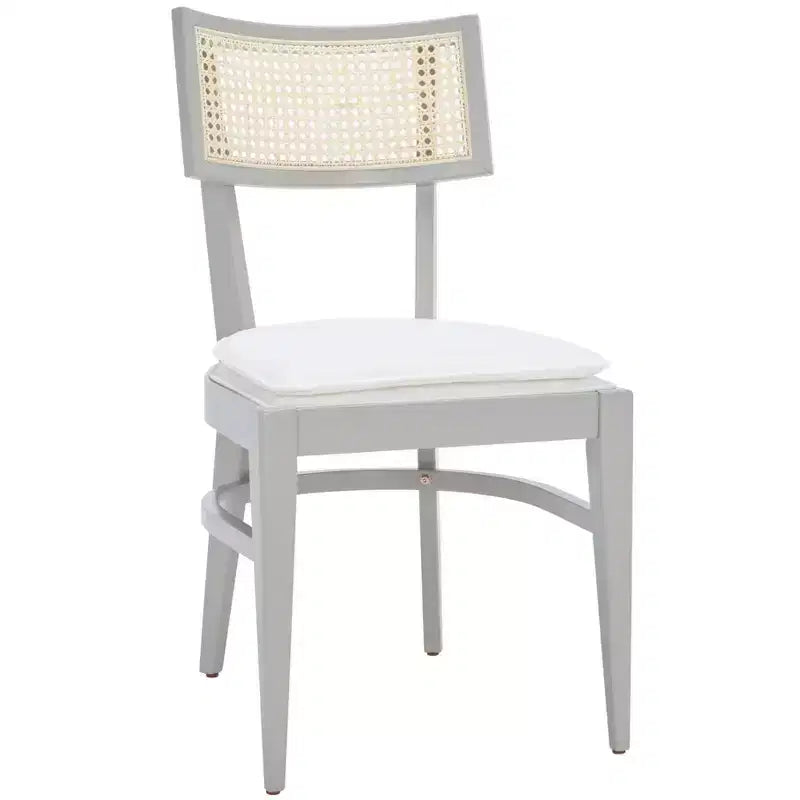 Chaise de salle à manger en rotin avec coussin, cadre en bois naturel