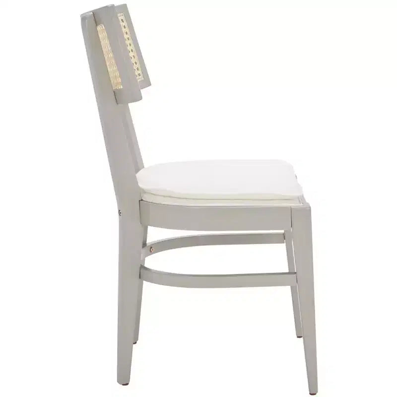 Chaise de salle à manger en rotin avec coussin, cadre en bois naturel