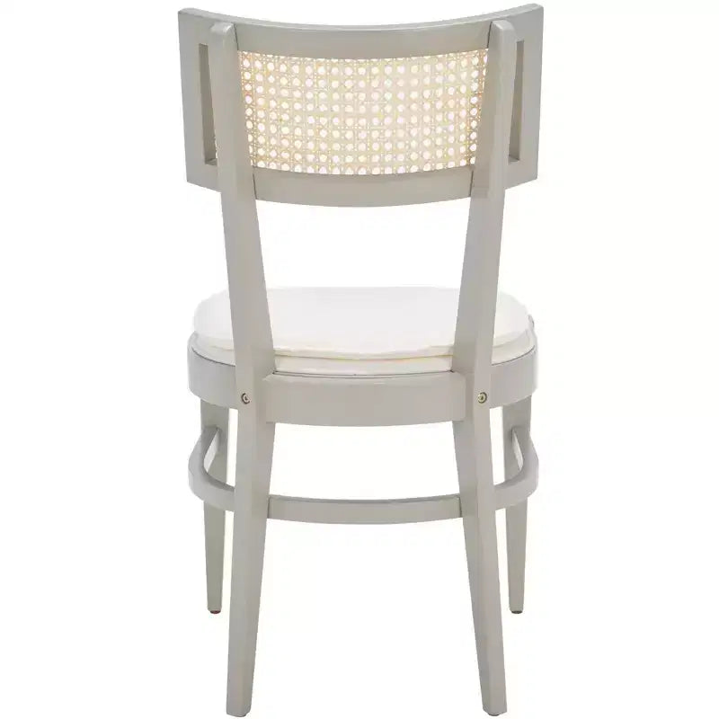 Chaise de salle à manger en rotin avec coussin, cadre en bois naturel