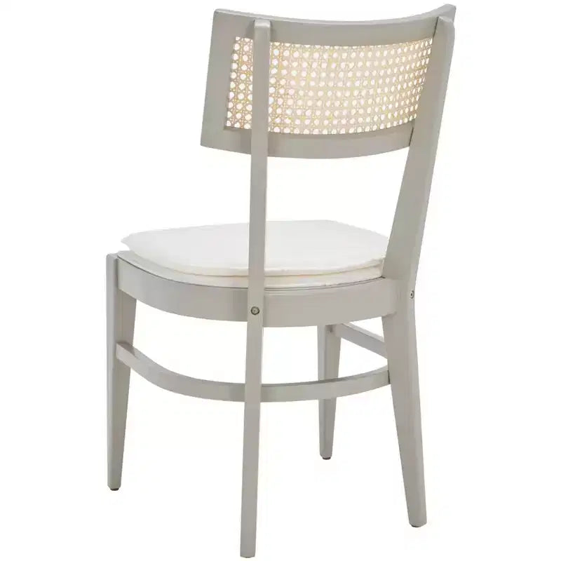 Chaise de salle à manger en rotin avec coussin, cadre en bois naturel