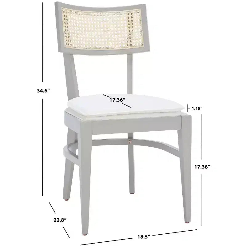 Chaise de salle à manger en rotin avec coussin, cadre en bois naturel