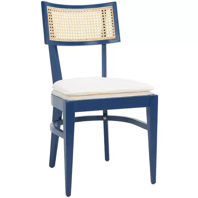 Chaise de salle à manger en rotin avec coussin, cadre en bois naturel