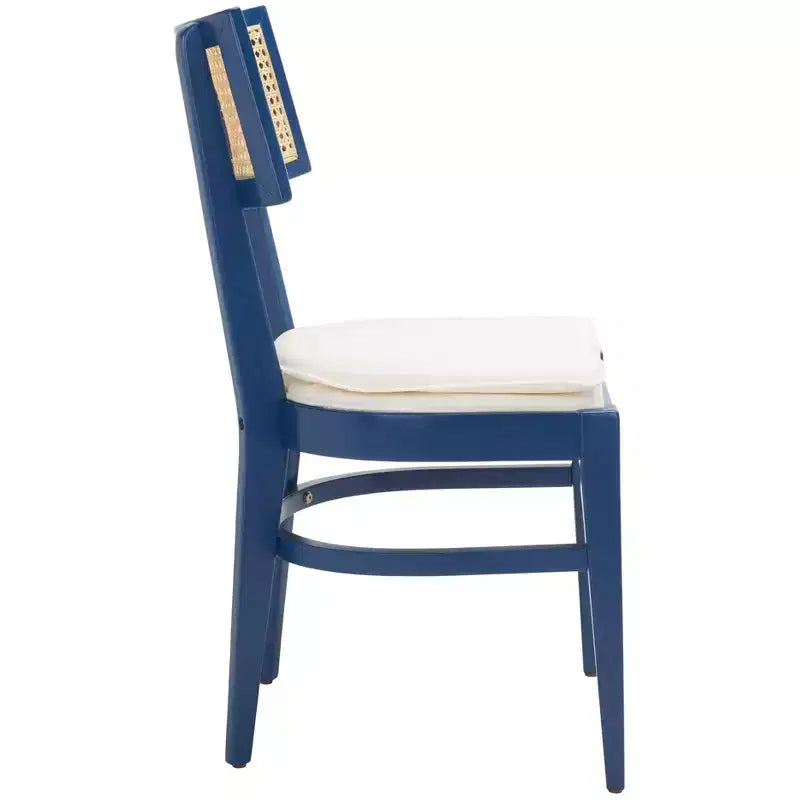 Chaise de salle à manger en rotin avec coussin, cadre en bois naturel