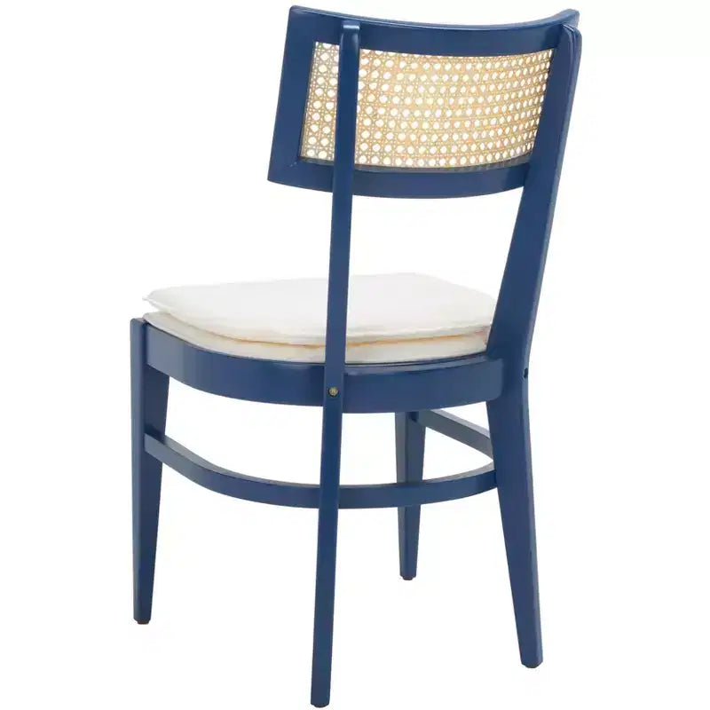 Chaise de salle à manger en rotin avec coussin, cadre en bois naturel