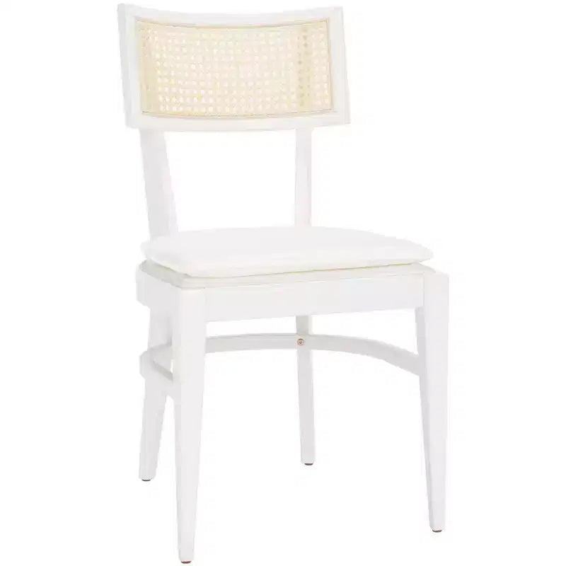 Chaise de salle à manger en rotin avec coussin, cadre en bois naturel