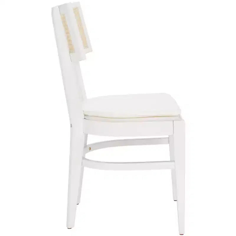 Chaise de salle à manger en rotin avec coussin, cadre en bois naturel