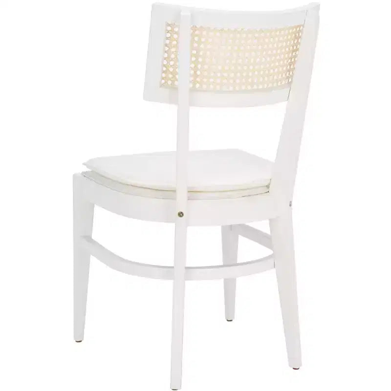 Chaise de salle à manger en rotin avec coussin, cadre en bois naturel
