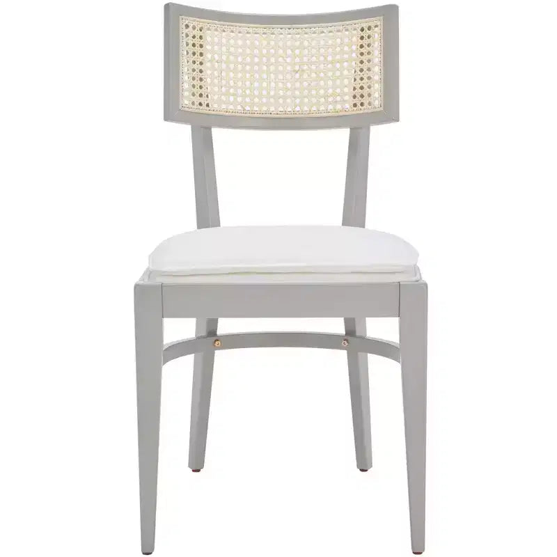 Chaise de salle à manger en rotin avec coussin, cadre en bois naturel