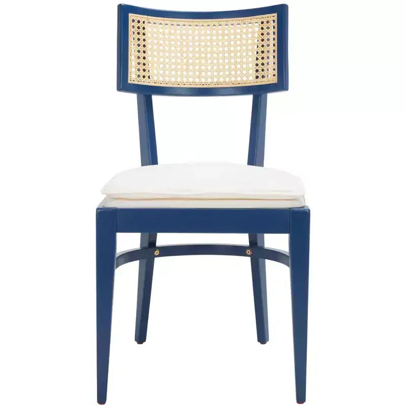 Chaise de salle à manger en rotin avec coussin, cadre en bois naturel