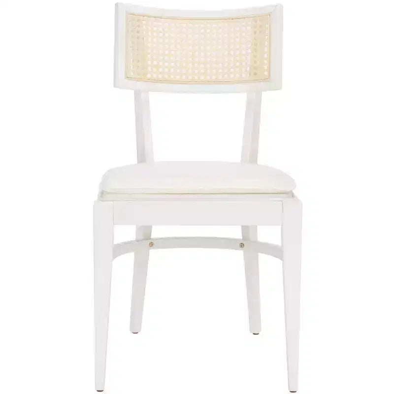 Chaise de salle à manger en rotin avec coussin, cadre en bois naturel