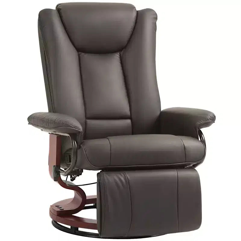 Fauteuil inclinable pivotant en cuir PU avec repose-pieds pour salon