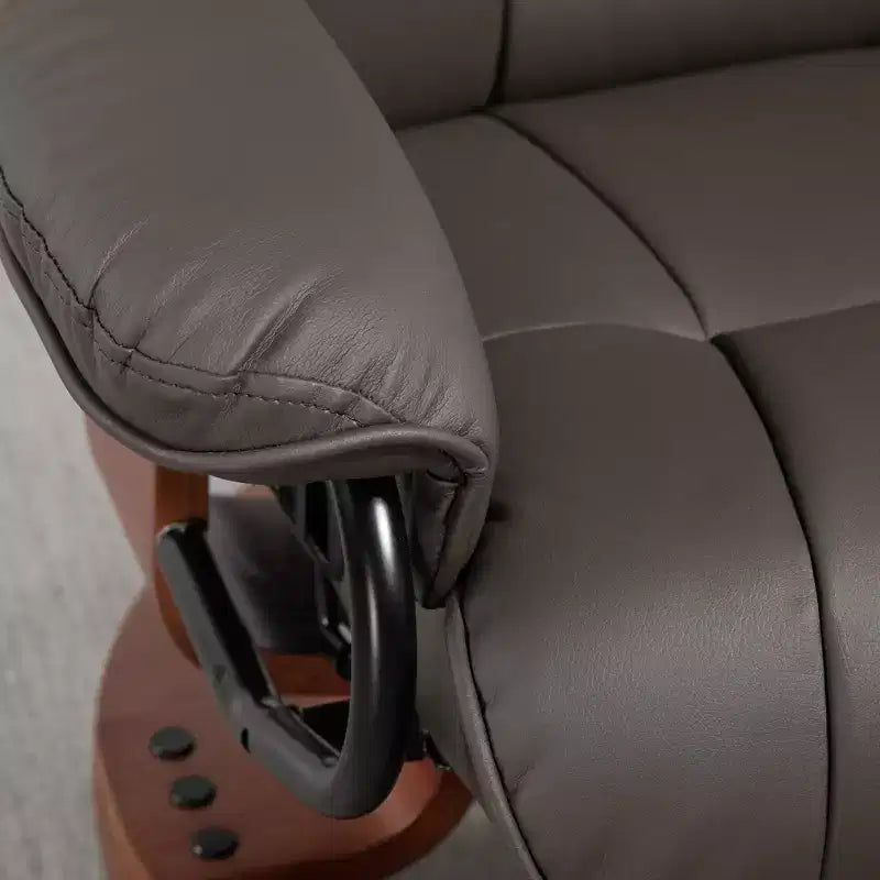 Fauteuil inclinable pivotant en cuir PU avec repose-pieds pour salon