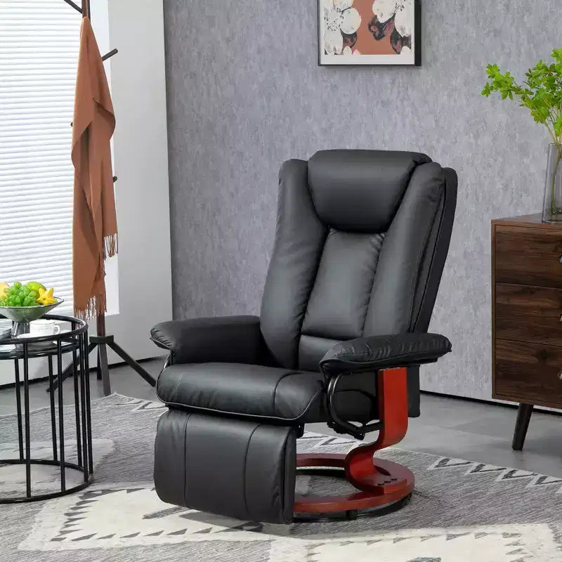 Fauteuil inclinable pivotant en cuir PU avec repose-pieds pour salon