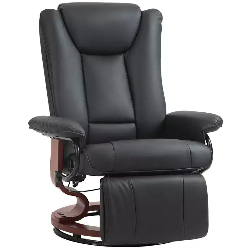 Fauteuil inclinable pivotant en cuir PU avec repose-pieds pour salon