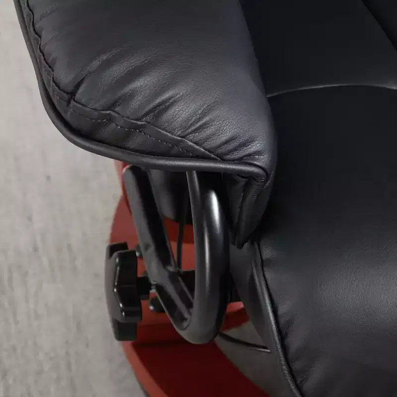 Fauteuil inclinable pivotant en cuir PU avec repose-pieds pour salon