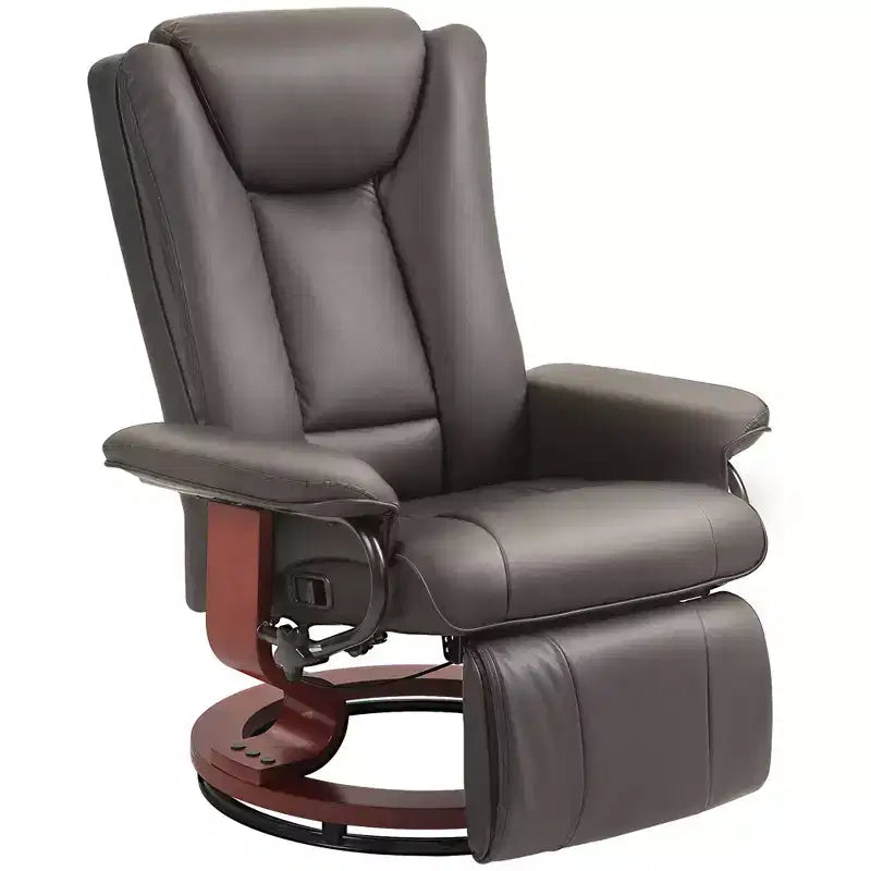 Fauteuil inclinable pivotant en cuir PU avec repose-pieds pour salon
