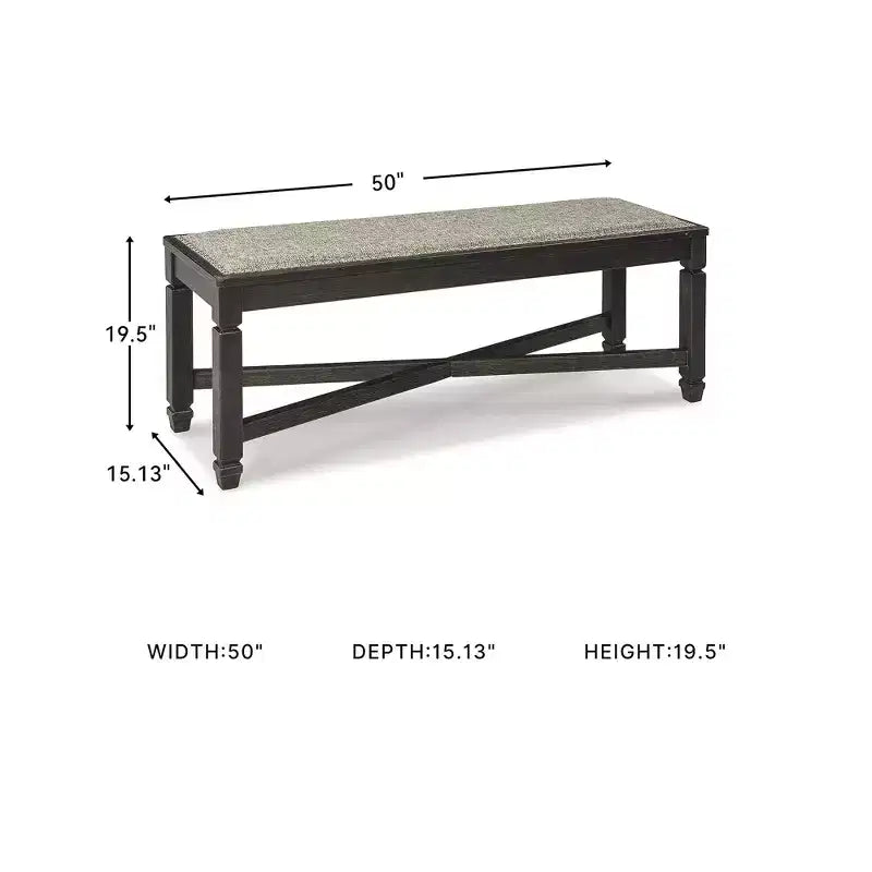 Banc de salle à manger rembourré, Noir/Marron