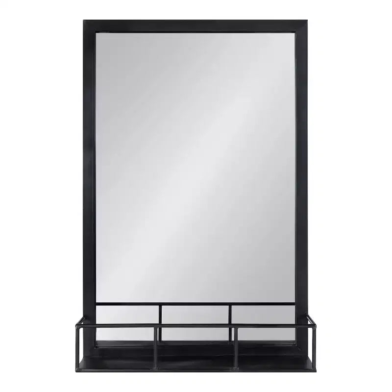 Miroir mural avec étagère et cadre en métal, 30"x20"