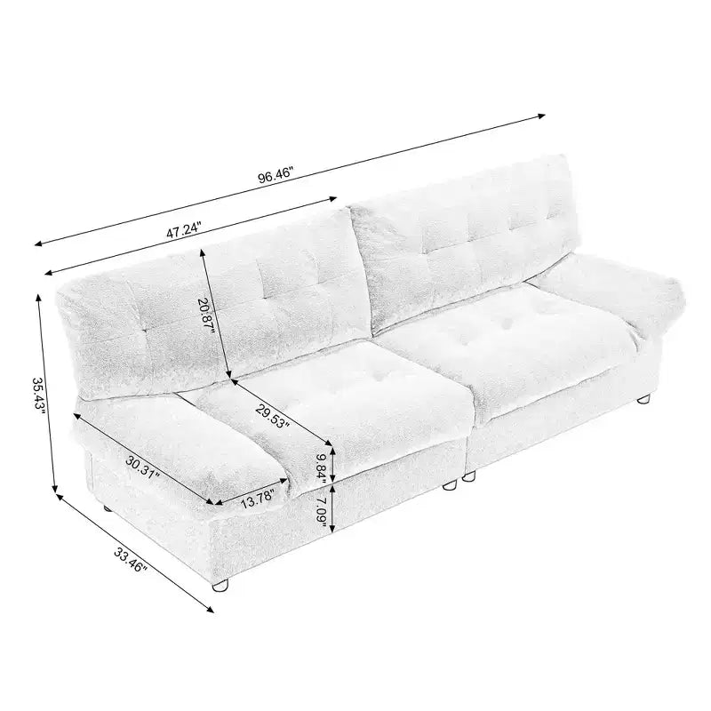 Canapé Cloud deux places 244 cm, rembourrage velours Teddy