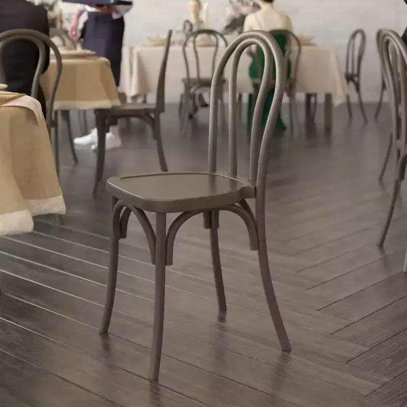Lot de 2 chaises Thonet en résine aspect bois, pour usage commercial intérieur/extérieur