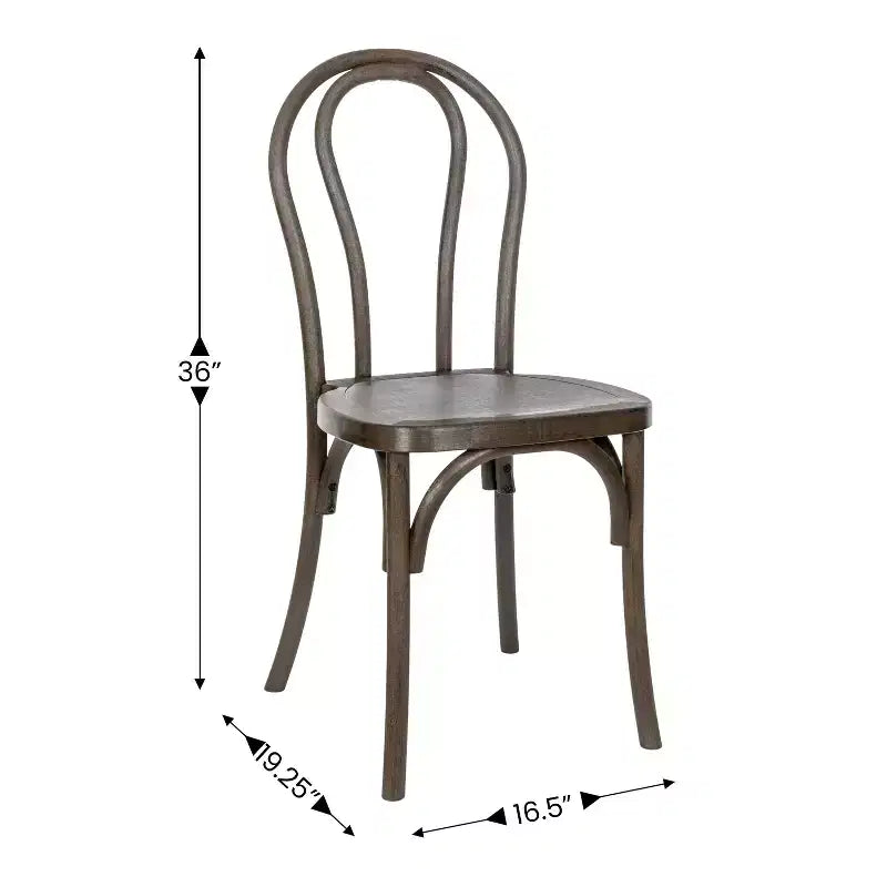 Lot de 2 chaises Thonet en résine aspect bois, pour usage commercial intérieur/extérieur