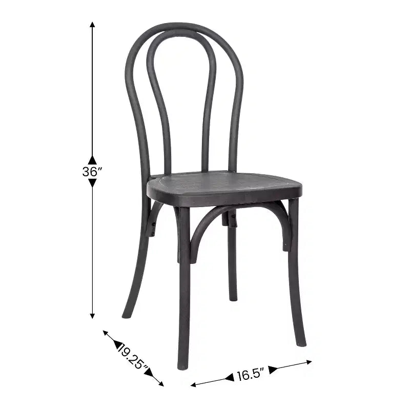 Lot de 2 chaises Thonet en résine aspect bois, pour usage commercial intérieur/extérieur