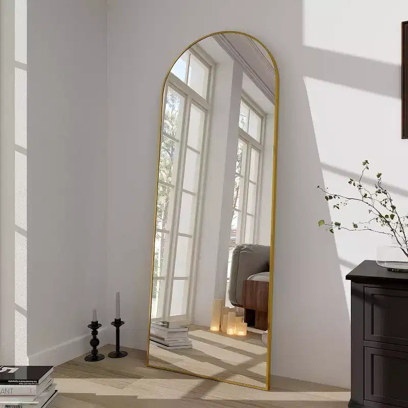 Miroir sur pied arqué moderne pleine longueur 64"x21"