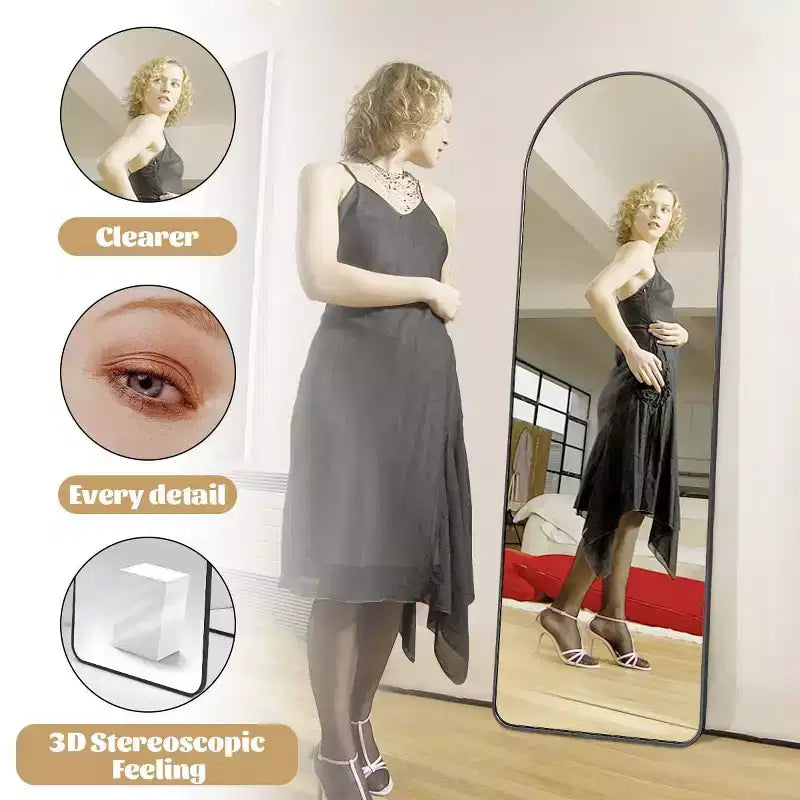 Miroir sur pied arqué moderne pleine longueur 64"x21"