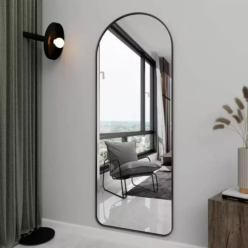Miroir sur pied arqué moderne pleine longueur 64"x21"